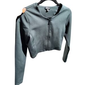 James Perse Y/OSEMITE Womens Size 2 Dark Green Full Zip Cropped Top Activewear